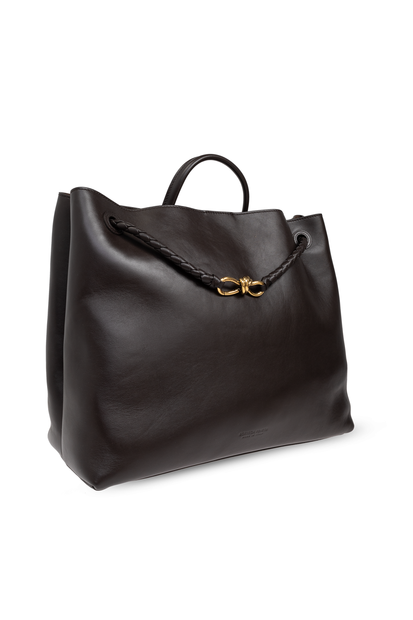 BOTTEGA VENETA ヘルト付きロンクスリフコト 680160V1ID0 9713 Bottega Veneta Sunrise Shoulder Bag in Cognac & Gold | FWRD